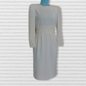 Vintage White Dress w/ Gold Hardware